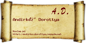 Andirkó Dorottya névjegykártya